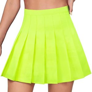 Neon Yellow Pleated Tennis Skirt