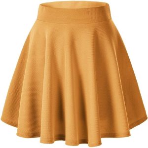 Mustard Yellow A-Line Skater Skirt