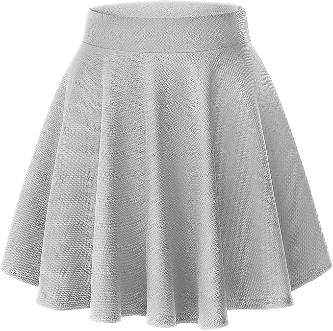 Light Gray A-Line Skater Skirt